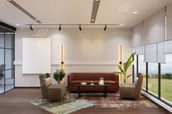 Modern office by Flipspaces with large windows and wooden floors