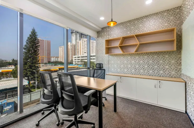 Creative office cabin design with a modern and spacious layout